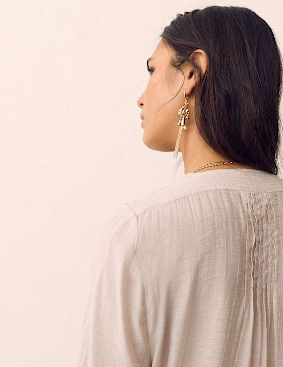 Textured V-Neck Blouse