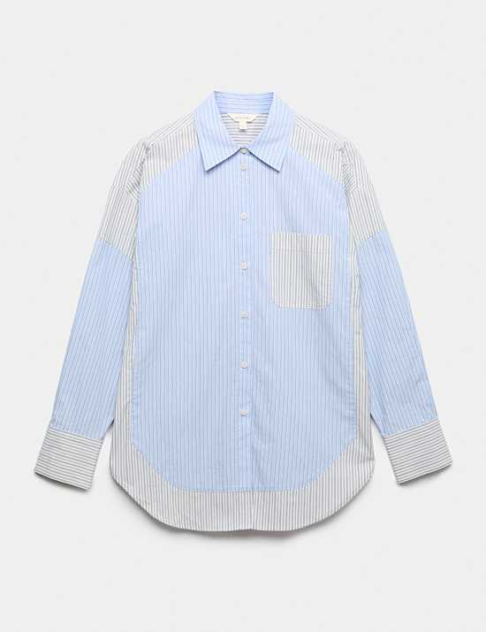 Pure Cotton Striped Oversized Shirt