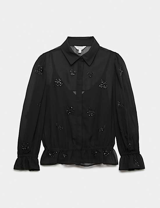 Embellished Beaded Detail Shirt