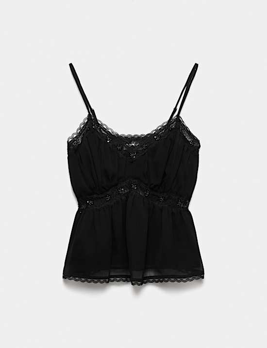 Lace Frill Detail Cami Top