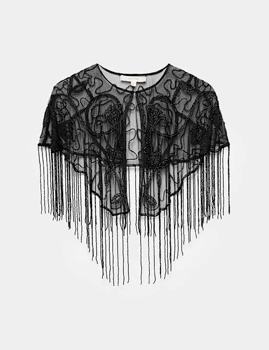 Mesh Beaded Cape