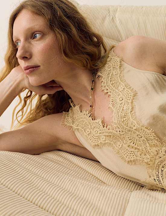 Lace Insert Mini Slip Dress