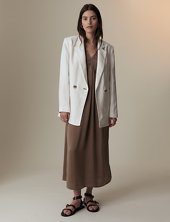 Satin Lace Insert Midi Tea Dress