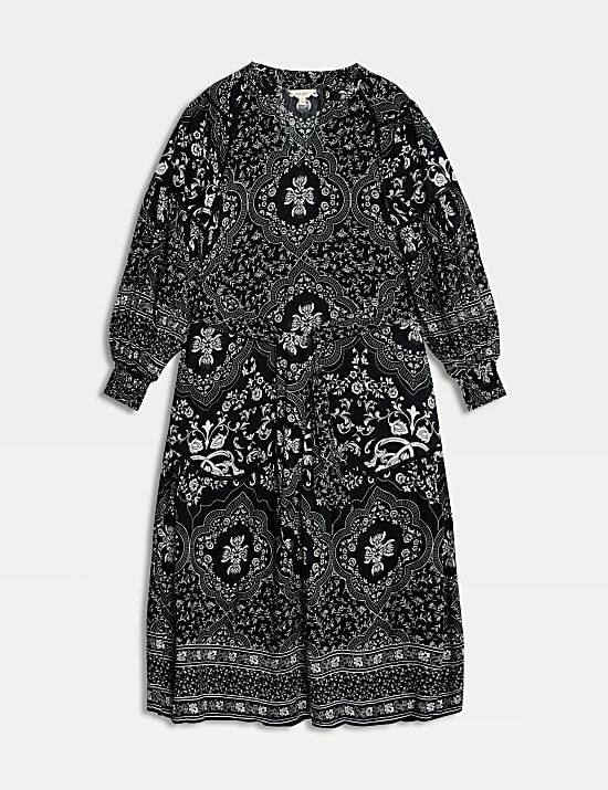 Floral V-Neck Midaxi Column Dress