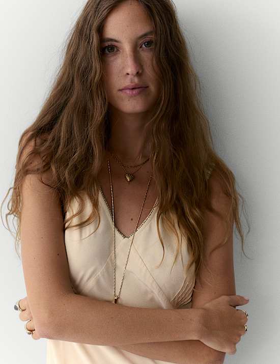 Pure Silk Beaded V-Neck Maxi Slip Dress