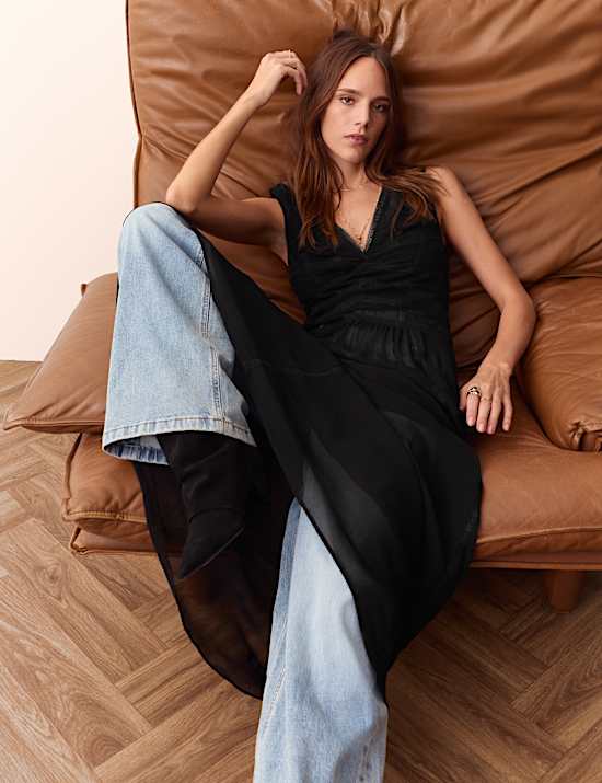 Lace Insert Maxi Dress