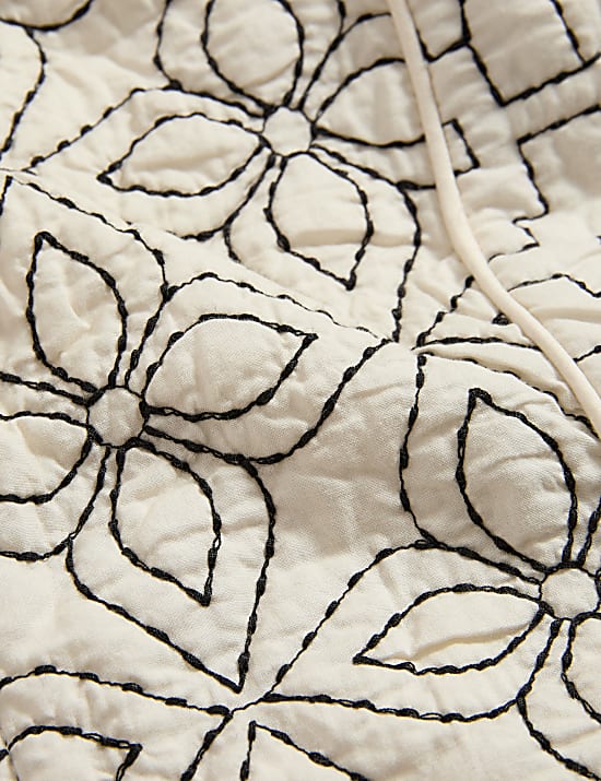 Prošívané sako z čisté bavlny s výšivkou