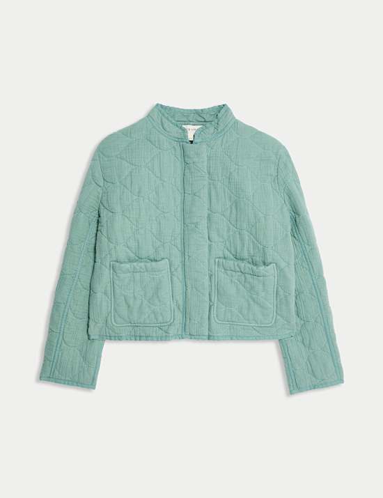 Veste utilitaire matelassée 100 % coton avec encolure