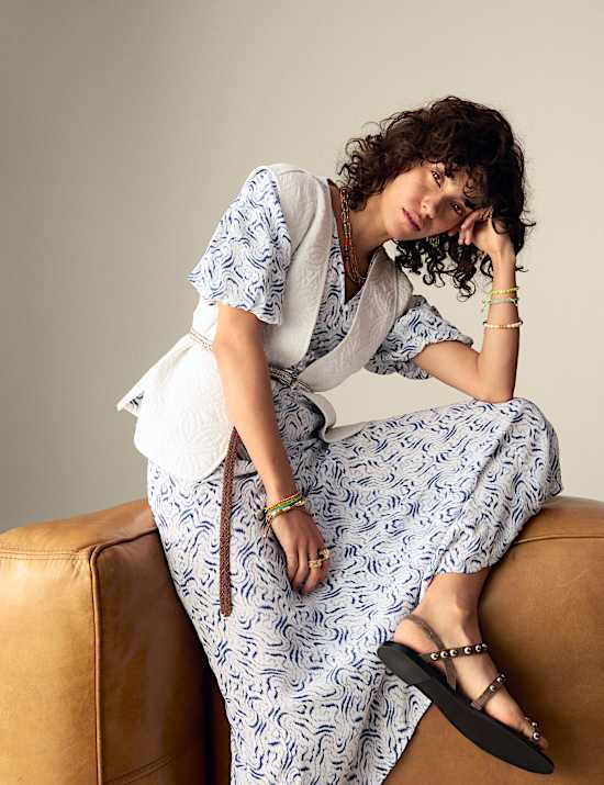 Veste sans manches matelassée réversible 100 % coton imprimé