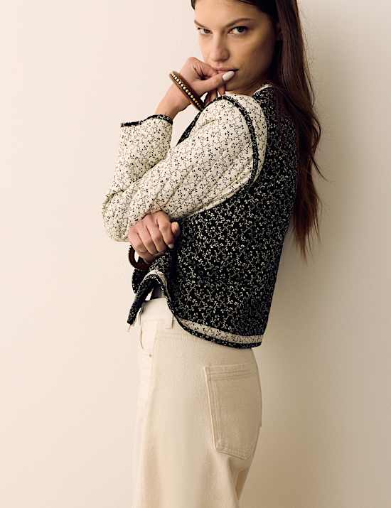 Pure Cotton Printed Quilted Jacket