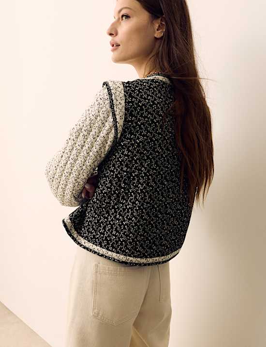 Pure Cotton Printed Quilted Jacket