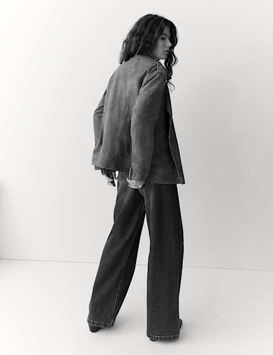 Suede Collared Biker Jacket