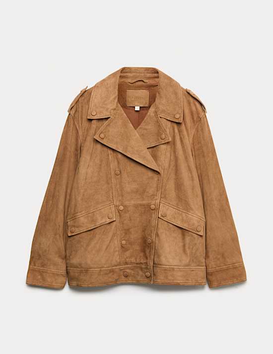 Suede Collared Biker Jacket