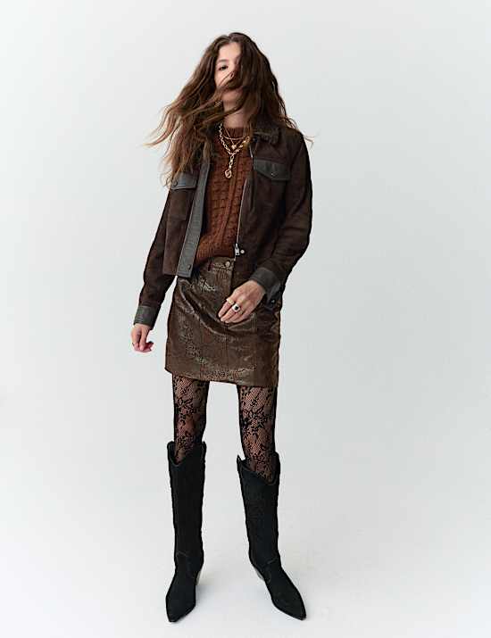 Pure Suede Borg Collared Jacket