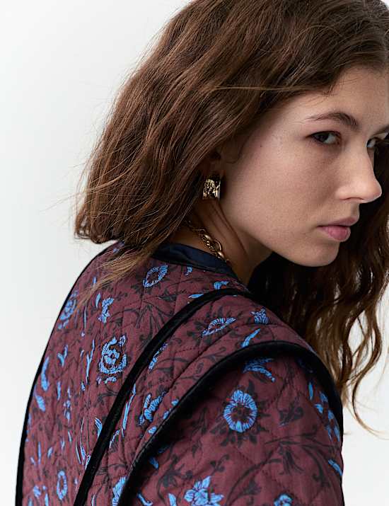 Jaket Katun Murni Lapisan Rajut Bermotif dengan Tali Depan