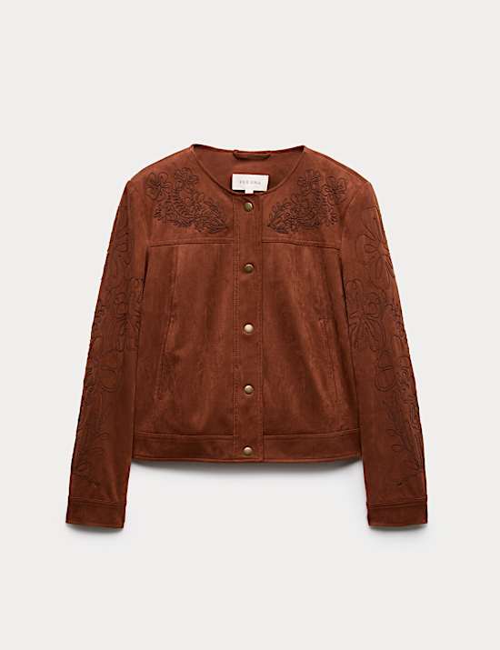 Cornelli Embroidered Suedette Jacket