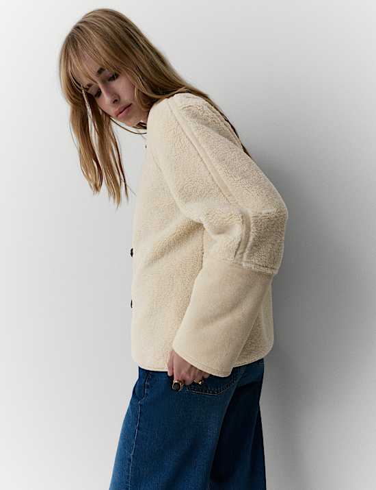 ז'קט צמרירי דו-צדדי מצמר מלאכותי