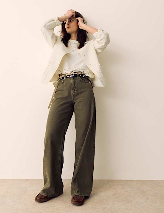 Cotton Blend Quilted Collarless Jacket