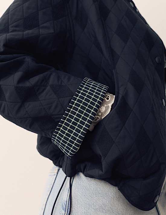 Chaqueta acolchada de jacquard