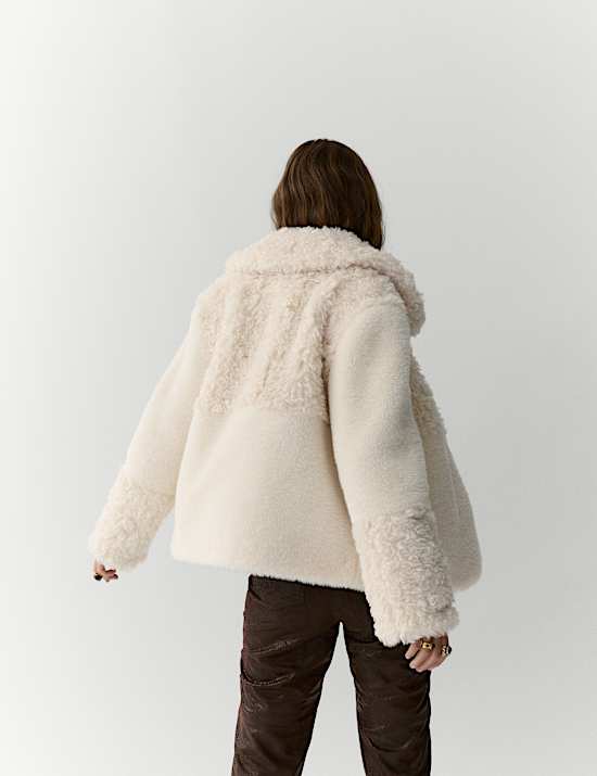 Faux Fur Panelled Coat