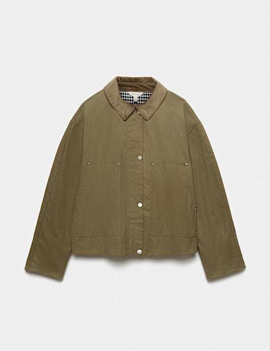 Chaqueta corta con efecto encerado