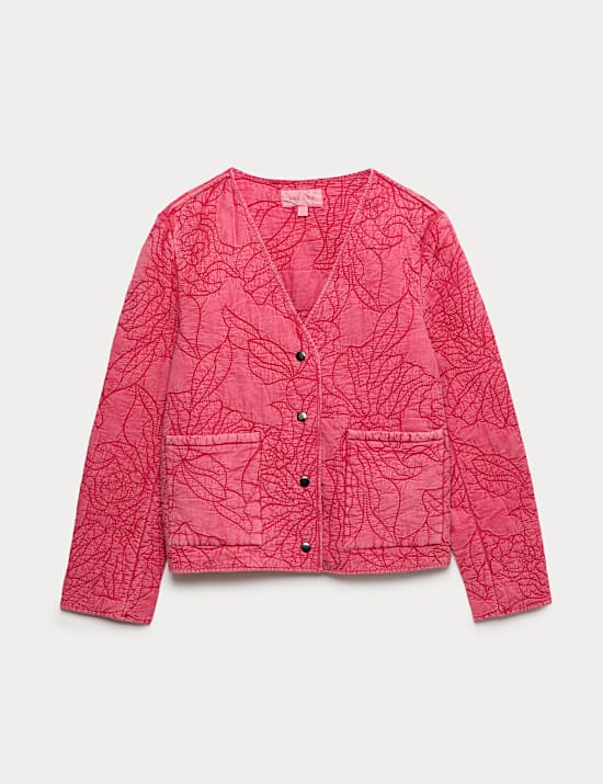 Pure Cotton Floral Quilted Jacket