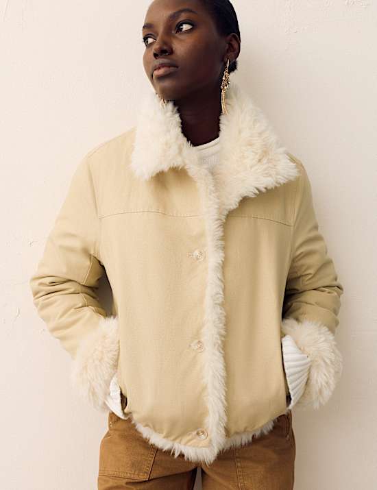Faux Fur Reversible Bomber Jacket