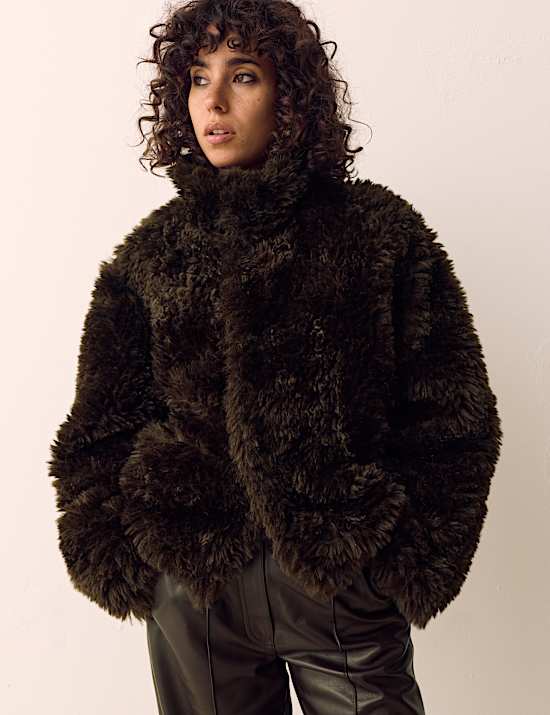 Faux Fur Reversible Bomber Jacket