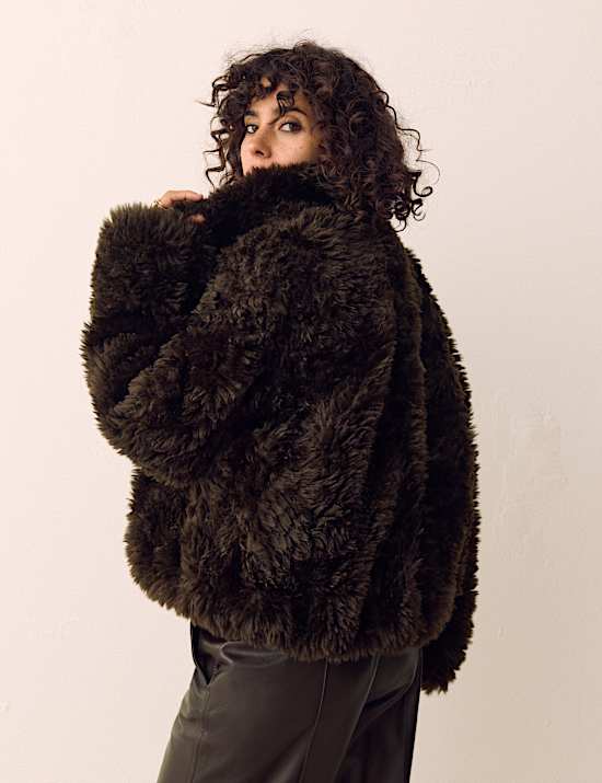 Faux Fur Reversible Bomber Jacket