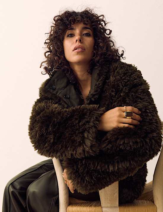 Faux Fur Reversible Bomber Jacket