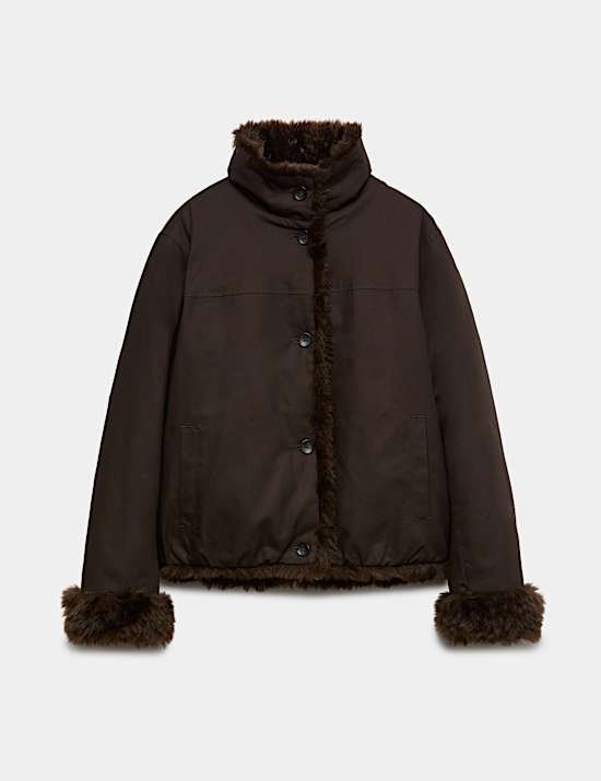 Faux Fur Reversible Bomber Jacket