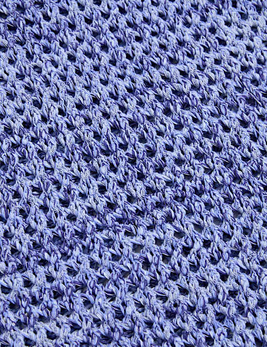 Πλεκτό ριμπ φανελάκι με ανάγλυφο σχέδιο και βαμβάκι στη σύνθεση