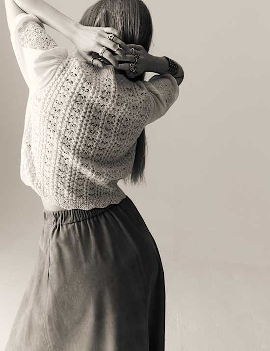 Cotton Rich Knitted Crew Neck Jumper