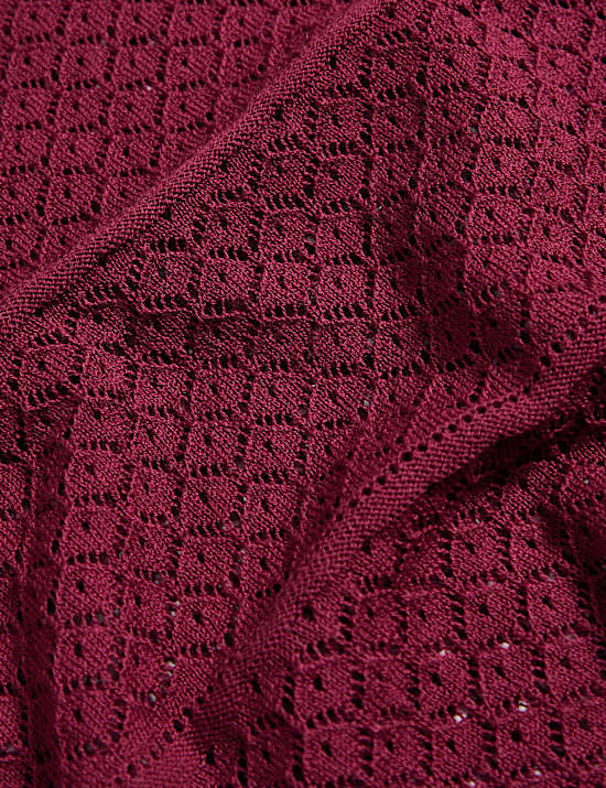 Cotton Rich Pointelle Crew Neck Jumper