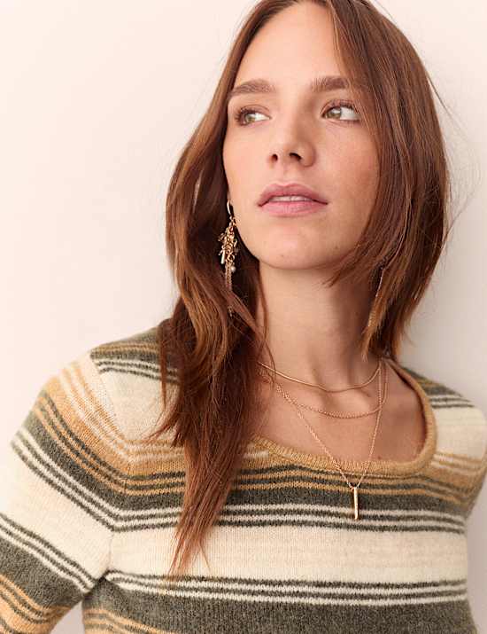 Striped Scoop Neck Jumper