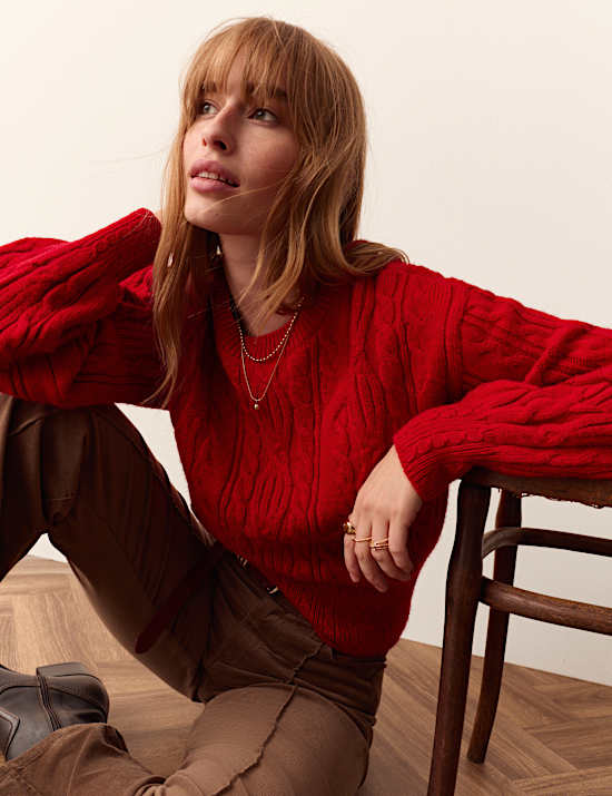 Cable Knit Crew Neck Jumper