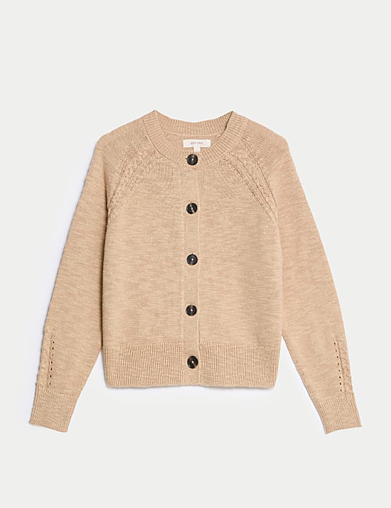Cotton Rich Button Front Cardigan