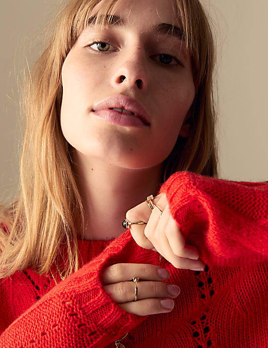 Wool Blend Pointelle Jumper