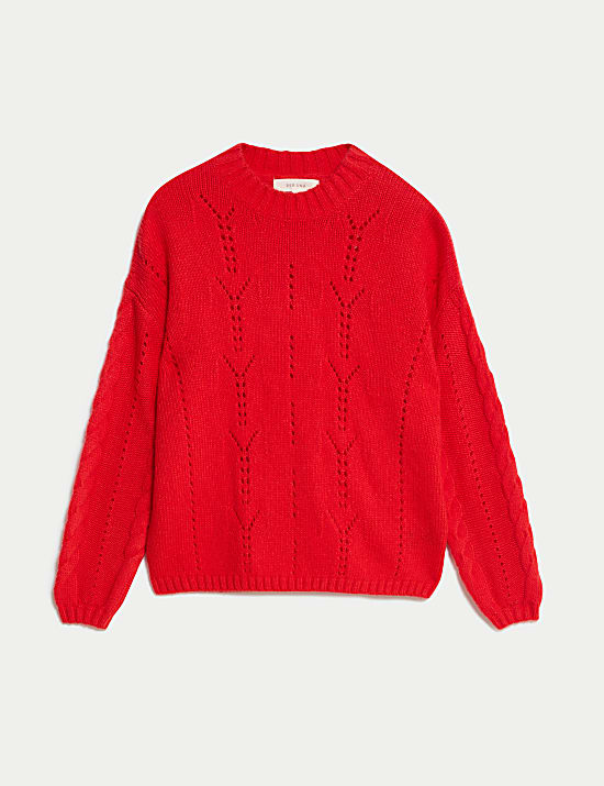 Wool Blend Pointelle Jumper
