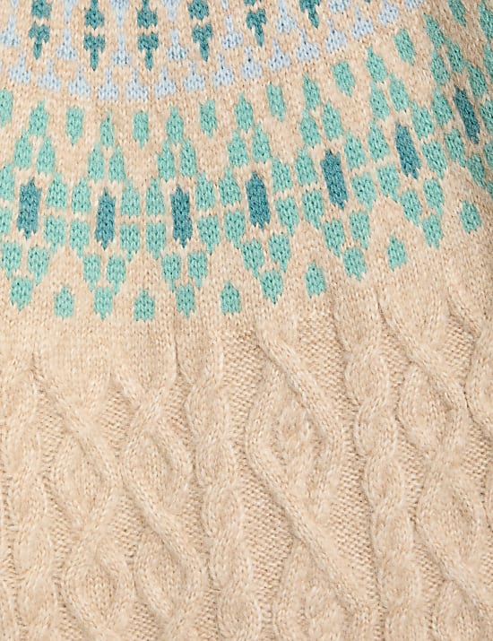 Jumper Fair Isle dengan Wol Merino