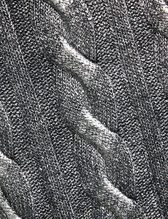 Sparkly Cable Knit Crew Neck Knitted Vest