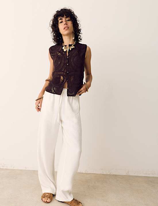 Open Knit Crochet Waistcoat