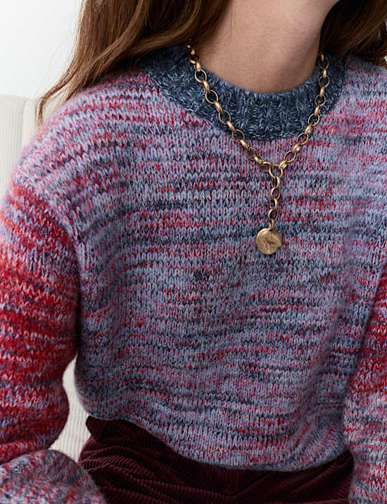 Colour Block Jumper with Mohair