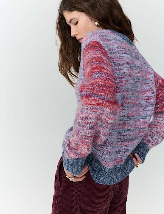 Colour Block Jumper with Mohair