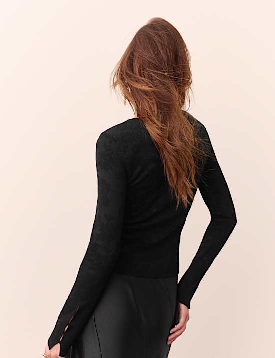 Sheer Floral Knitted Jumper