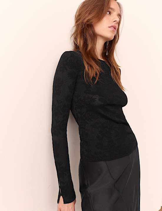 Sheer Floral Knitted Jumper