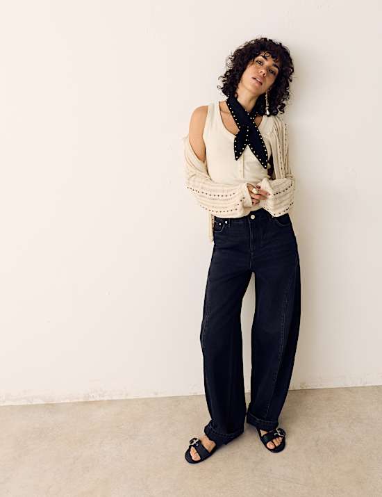 Pure Cotton Embellished Cardigan