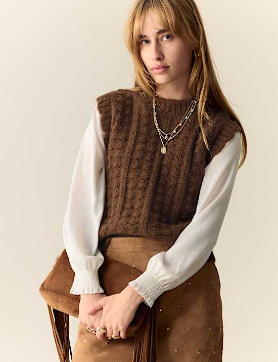 Bobble Detail Tabard with Wool