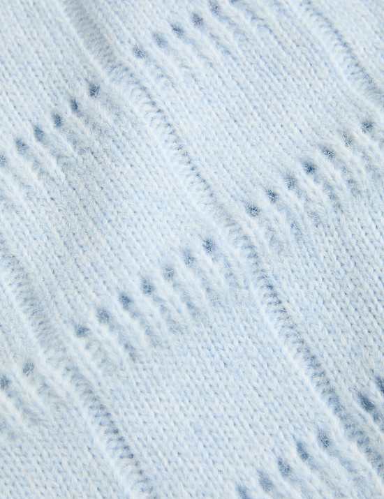 Pointelle Crew Neck Jumper With Alpaca