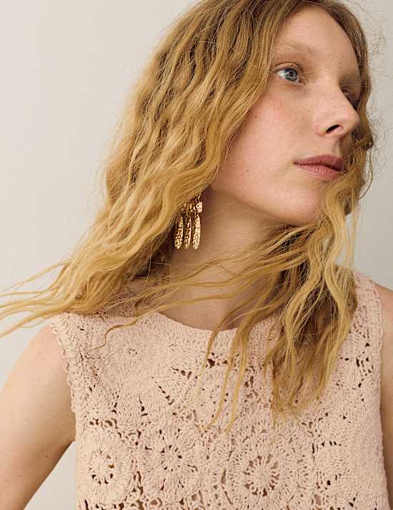 Crochet Look Knitted Vest